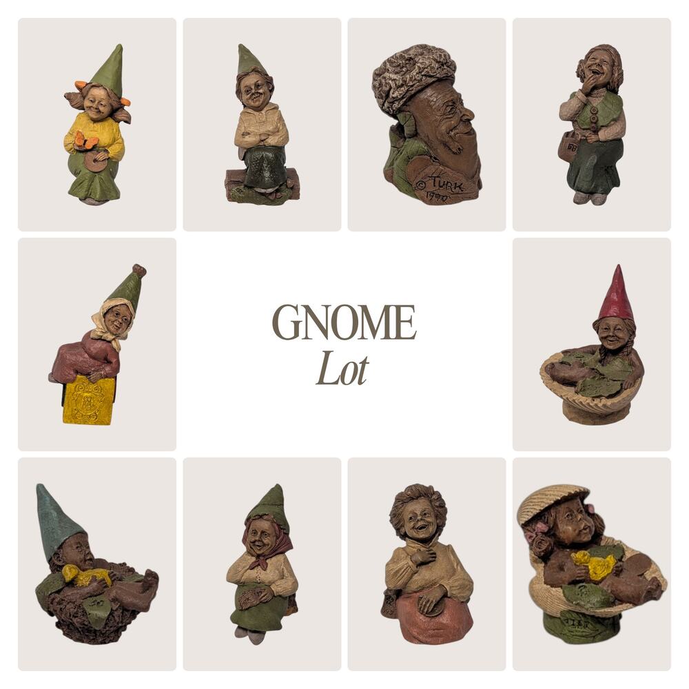 Vintage Lot Tom Clark Cairn Studio Resin Gnome Lot Folk Art Figurines